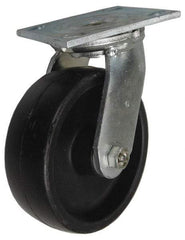 Value Collection - 5" Diam x 2" Wide x 6-1/2" OAH Top Plate Mount Swivel Caster - Polypropylene, 580 Lb Capacity, Roller Bearing, 4 x 4-1/2" Plate - Americas Industrial Supply
