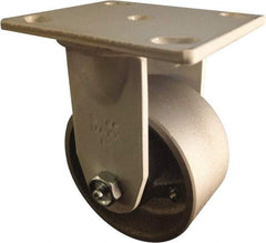 Value Collection - 4" Diam x 2" Wide x 5-5/8" OAH Top Plate Mount Rigid Caster - Semi-Steel, 1,000 Lb Capacity, Roller Bearing, 4 x 4-1/2" Plate - Americas Industrial Supply
