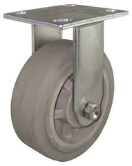 Value Collection - 4" Diam x 1-1/2" Wide x 5-5/8" OAH Top Plate Mount Rigid Caster - Rubber, 250 Lb Capacity, Roller Bearing, 4 x 4-1/2" Plate - Americas Industrial Supply