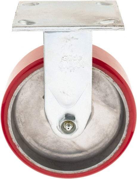Value Collection - 6" Diam x 2" Wide x 7-1/2" OAH Top Plate Mount Rigid Caster - Polyurethane, 1,100 Lb Capacity, Roller Bearing, 4 x 4-1/2" Plate - Americas Industrial Supply