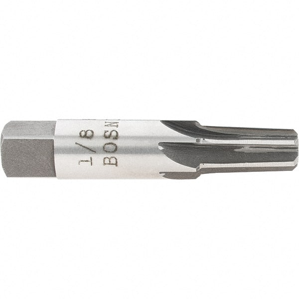 Interstate - 1/8" Pipe, 0.362" Diam, 0.316" Small End Diam, Straight Shank, 3/4" Flute, Taper Pipe Reamer - Americas Industrial Supply