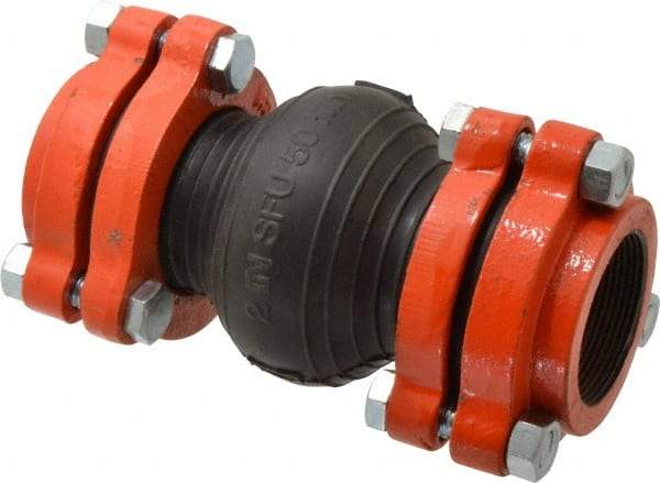 Mason Ind. - 2" Pipe, EPDM Single Arch Pipe Expansion Joint - 8" Long, 3/8" Extension, 3/4" Compression, 250 Max psi, Female NPT - Americas Industrial Supply