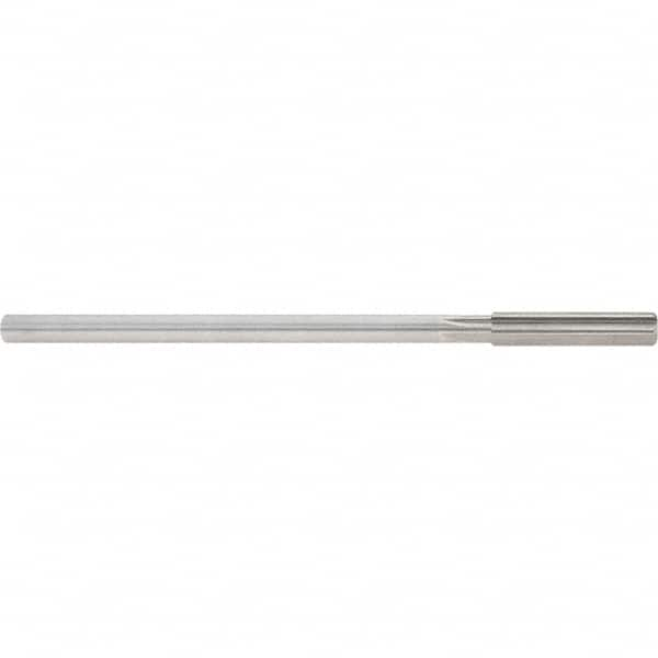 Made in USA - 3/8" High Speed Steel 6 Flute Chucking Reamer - Straight Flute, 0.3105" Straight Shank, 1-3/4" Flute Length, 7" OAL - Americas Industrial Supply