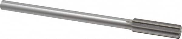 Made in USA - 19/32" High Speed Steel 8 Flute Chucking Reamer - Straight Flute, 0.4355" Straight Shank, 2" Flute Length, 8" OAL - Americas Industrial Supply