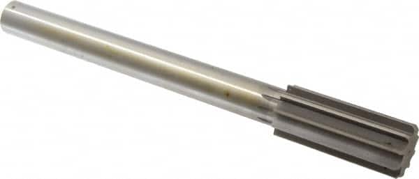 Made in USA - 1-3/8" High Speed Steel 10 Flute Chucking Reamer - Straight Flute, 1" Straight Shank, 3-1/4" Flute Length, 12" OAL - Americas Industrial Supply