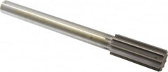 Made in USA - 1-3/8" High Speed Steel 10 Flute Chucking Reamer - Straight Flute, 1" Straight Shank, 3-1/4" Flute Length, 12" OAL - Americas Industrial Supply