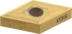 Kennametal - DNMG431 FF Grade KT315 Cermet Turning Insert - TiN/TiCN/TiN Finish, 55° Diamond, 1/2" Inscr Circle, 3/16" Thick, 1/64" Corner Radius - Americas Industrial Supply