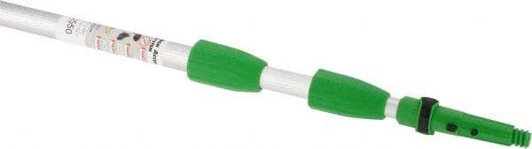 Unger - 216" Long x 1.15" Diam Aluminum Handle for Unger Products - Threaded Connection, Silver, Telescoping - Americas Industrial Supply