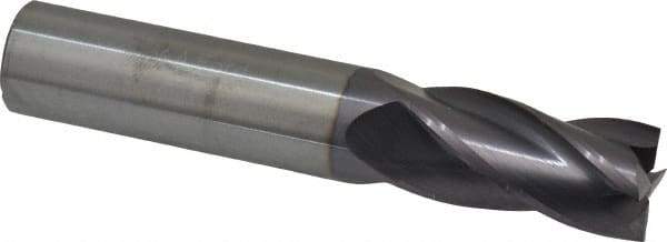 M.A. Ford - 5/8", 1-1/4" LOC, 5/8" Shank Diam, 3-1/2" OAL, 4 Flute, Solid Carbide Square End Mill - Single End, TiAlN Finish, Spiral Flute, 30° Helix, Centercutting, Right Hand Cut, Right Hand Flute, Series 111 - Americas Industrial Supply