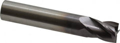 M.A. Ford - 7/16", 5/8" LOC, 7/16" Shank Diam, 2-1/2" OAL, 4 Flute, Solid Carbide Square End Mill - Single End, TiAlN Finish, Spiral Flute, 30° Helix, Centercutting, Right Hand Cut, Right Hand Flute, Series 163 - Americas Industrial Supply