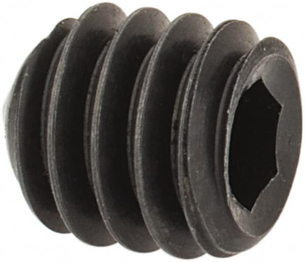 Value Collection - #8-32 UNC, 3/16" OAL, Cone Point Set Screw - Grade 8 Alloy Steel, 5/64" Key - Americas Industrial Supply