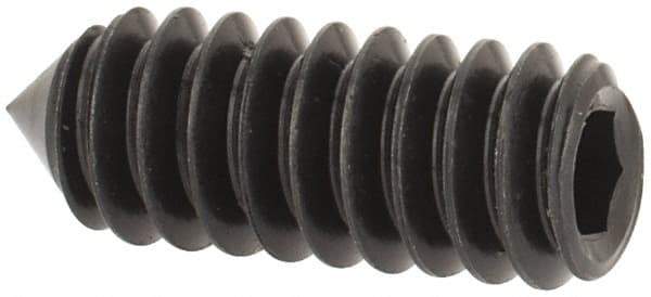 Value Collection - #10-24 UNC, 1/2" OAL, Cone Point Set Screw - Grade 8 Alloy Steel, 3/32" Key - Americas Industrial Supply