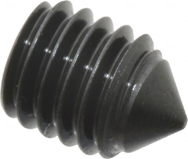 Value Collection - #10-32 UNF, 1/4" OAL, Cone Point Set Screw - Grade 8 Alloy Steel, 3/32" Key - Americas Industrial Supply