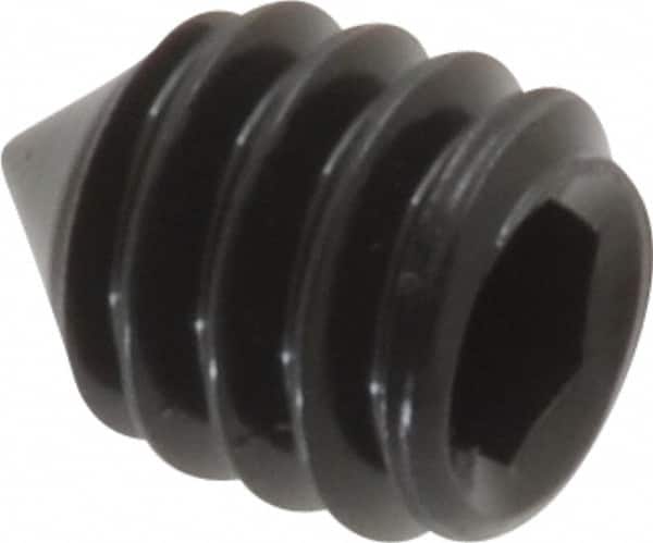 Value Collection - 1/4-20 UNC, 5/16" OAL, Cone Point Set Screw - Grade 8 Alloy Steel, 1/8" Key - Americas Industrial Supply