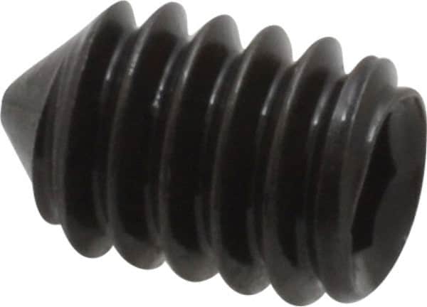 Value Collection - 1/4-20 UNC, 3/8" OAL, Cone Point Set Screw - Grade 8 Alloy Steel, 1/8" Key - Americas Industrial Supply