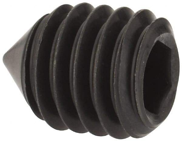 Value Collection - 3/8-16 UNC, 1/2" OAL, Cone Point Set Screw - Grade 8 Alloy Steel, 3/16" Key - Americas Industrial Supply