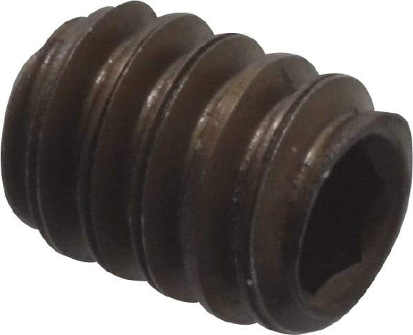 Value Collection - #10-24 UNC, 1/4" OAL, Flat Point Set Screw - Grade 8 Alloy Steel, 3/32" Key - Americas Industrial Supply