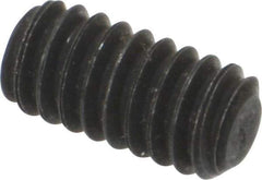 Value Collection - 1/4-20 UNC, 1/2" OAL, Flat Point Set Screw - Grade 8 Alloy Steel, 1/8" Key - Americas Industrial Supply