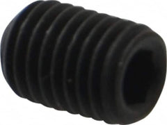 Value Collection - 1/4-28 UNF, 3/8" OAL, Flat Point Set Screw - Grade 8 Alloy Steel, 1/8" Key - Americas Industrial Supply