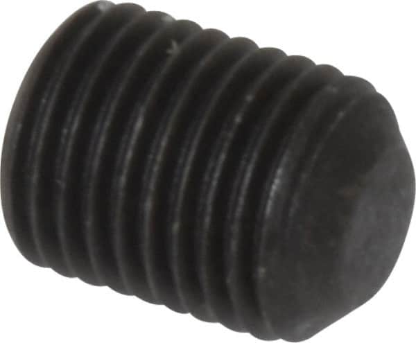 Value Collection - 3/8-24 UNF, 1/2" OAL, Flat Point Set Screw - Grade 8 Alloy Steel, 3/16" Key - Americas Industrial Supply