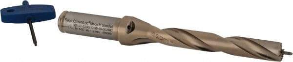 Seco - 13 to 13.99mm Diam, 7xD, 3.543" Max Depth, 5/8" Shank Diam, 4" Flute, 6-19/32" OAL, Replaceable Tip Drill - Series SD107 - Americas Industrial Supply