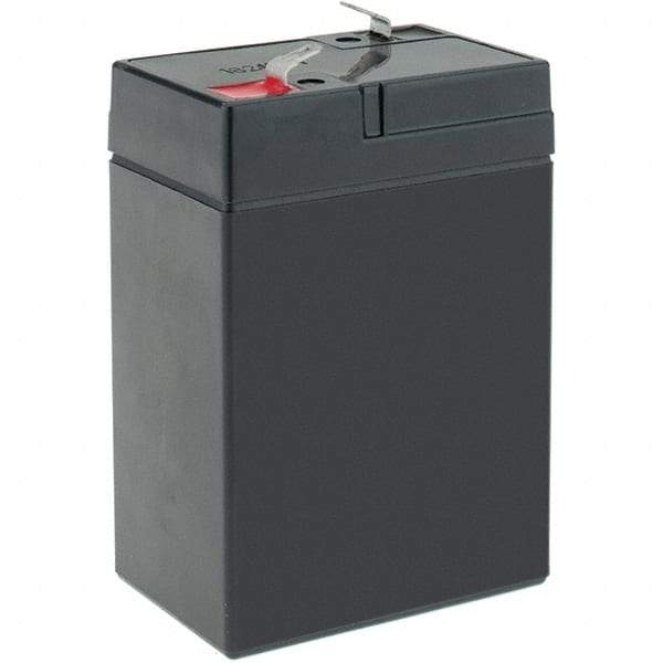 Mule - Lead-Acid, Quick-Disconnect Tab Terminal, 6 Volt, 4.5 Amp, Lead Rechargeable Battery - 3/16" Tab Width x 0.032" Tab Thickness, 1.77" Wide x 3.98" High x 2.76" Deep - Americas Industrial Supply