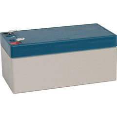 Mule - Lead-Acid, Quick-Disconnect Tab Terminal, 12 Volt, 3.2 Amp, Lead Rechargeable Battery - 4.8mm Tab Width x 0.8mm Tab Thickness, 2.64" Wide x 2.64" High x 5.28" Deep - Americas Industrial Supply