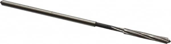 Interstate - 1/8" High Speed Steel Chucking Reamer - Spiral Flute, 0.119" Straight Shank, 7/8" Flute Length, 3-1/2" OAL - Americas Industrial Supply
