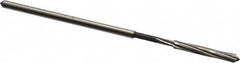 Interstate - 1/8" High Speed Steel Chucking Reamer - Spiral Flute, 0.119" Straight Shank, 7/8" Flute Length, 3-1/2" OAL - Americas Industrial Supply
