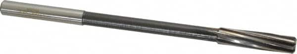 Interstate - 27/64" High Speed Steel Chucking Reamer - Spiral Flute, 0.373" Straight Shank, 1-3/4" Flute Length, 7" OAL - Americas Industrial Supply