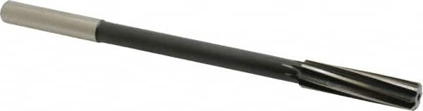 Interstate - 1/2" High Speed Steel Chucking Reamer - Spiral Flute, 0.4355" Straight Shank, 2" Flute Length, 8" OAL - Americas Industrial Supply