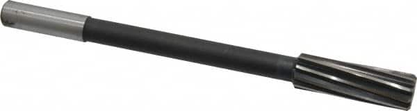 Interstate - 13/16" High Speed Steel Chucking Reamer - Spiral Flute, 5/8" Straight Shank, 2-1/2" Flute Length, 9-1/2" OAL - Americas Industrial Supply