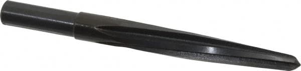 Made in USA - 9/16" Reamer Diam, 11/32" Small End Diam, 1/2" Diam Straight Shank, 4" Flute, Bridge Reamer - Americas Industrial Supply