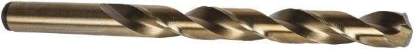 Precision Twist Drill - 11/32" 135° Cobalt Jobber Drill - Oxide/Gold Finish, Right Hand Cut, Spiral Flute, Straight Shank, 4-3/4" OAL, Split Point - Americas Industrial Supply