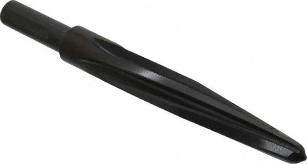 Made in USA - 11/16" Reamer Diam, 3/8" Small End Diam, 1/2" Diam Straight Shank, 4-1/4" Flute, Bridge Reamer - Americas Industrial Supply