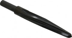 Made in USA - 11/16" Reamer Diam, 3/8" Small End Diam, 1/2" Diam Straight Shank, 4-1/4" Flute, Bridge Reamer - Americas Industrial Supply