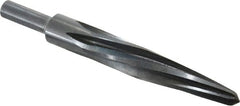Made in USA - 13/16" Reamer Diam, 7/16" Small End Diam, 1/2" Diam Straight Shank, 4-1/2" Flute, Bridge Reamer - Americas Industrial Supply