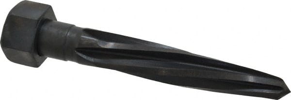 Made in USA - 15/16" Reamer Diam, 19/32" Small End Diam, 1-7/16" Hex Shank, 5" Flute, Car Reamer - Americas Industrial Supply