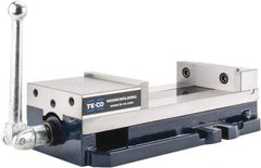 TE-CO - 6" Jaw Width, 9" Jaw Opening Capacity, Horizontal Stationary Machine Vise - Manual Operation, 8,200 Lb Capacity, 1 Station, 437.03mm Long x 117.48mm High x 1-1/2" Deep, 44.45mm Jaw Height - Americas Industrial Supply