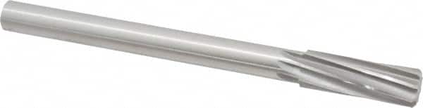 Made in USA - 7/8" High Speed Steel 8 Flute Chucking Reamer - Spiral Flute, 3/4" Straight Shank, 2-5/8" Flute Length, 10" OAL - Americas Industrial Supply