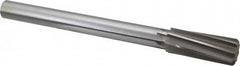 Made in USA - 1-1/8" High Speed Steel 8 Flute Chucking Reamer - Spiral Flute, 7/8" Straight Shank, 2-7/8" Flute Length, 11" OAL - Americas Industrial Supply