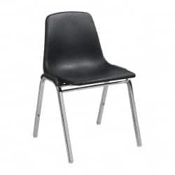 NPS - Polypropylene Black Stacking Chair - Silver Frame, 22 Inch Wide x 22-1/4 Inch Deep x 31 Inch High - Americas Industrial Supply