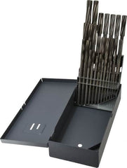 Made in USA - 1/16" to 1/2", Chucking Reamer Set - Spiral Flute, Right Hand Cut, 29 Pieces - Americas Industrial Supply