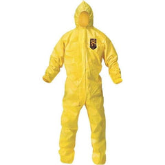 KleenGuard - Size 2XL PE Film Chemical Resistant Coveralls - Yellow, Zipper Closure, Elastic Cuffs, Elastic Ankles, Bound Seams - Americas Industrial Supply