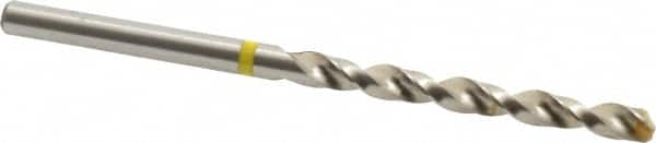 Accupro - #20 130° Vanadium High Speed Steel Jobber Drill - Bright Finish, Right Hand Cut, Spiral Flute, Straight Shank, 75mm OAL, Split Point - Americas Industrial Supply