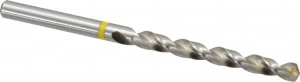 Accupro - #8 130° Vanadium High Speed Steel Jobber Drill - Bright Finish, Right Hand Cut, Spiral Flute, Straight Shank, 86mm OAL, Split Point - Americas Industrial Supply