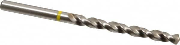Accupro - 7/32" 130° Vanadium High Speed Steel Jobber Drill - Bright Finish, Right Hand Cut, Spiral Flute, Straight Shank, 93mm OAL, Split Point - Americas Industrial Supply