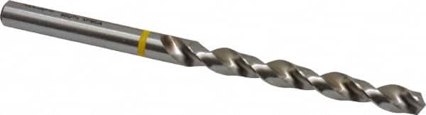 Accupro - #1 130° Vanadium High Speed Steel Jobber Drill - Bright Finish, Right Hand Cut, Spiral Flute, Straight Shank, 93mm OAL, Split Point - Americas Industrial Supply