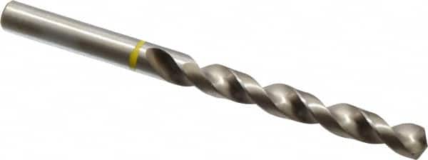Accupro - 23/64" 130° Vanadium High Speed Steel Jobber Drill - Bright Finish, Right Hand Cut, Spiral Flute, Straight Shank, 125mm OAL, Split Point - Americas Industrial Supply
