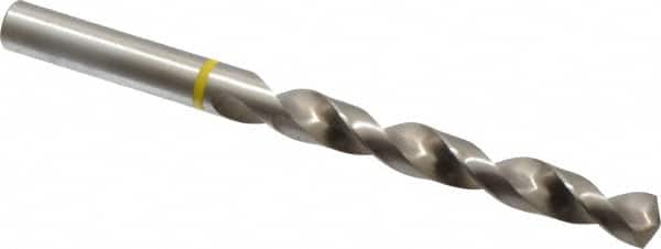 Accupro - 25/64" 130° Vanadium High Speed Steel Jobber Drill - Bright Finish, Right Hand Cut, Spiral Flute, Straight Shank, 133mm OAL, Split Point - Americas Industrial Supply